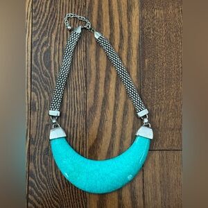 Turquoise and Silver Statement Necklace